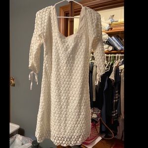 White lace dress with sleeves